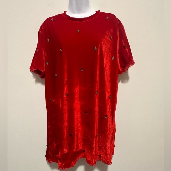 Dolls Kill Red Velvet Mini Dress - Picture 1 of 9